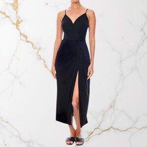 LBLC The Label Kelsie Maxi Dress Black NWT Small 100% Cupro Revolve